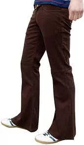 Mens Retro Brown Bell Bottoms Cord Flares Vintage 60s 70s Style (30W 30L) :  Amazon.co.uk: Fashion