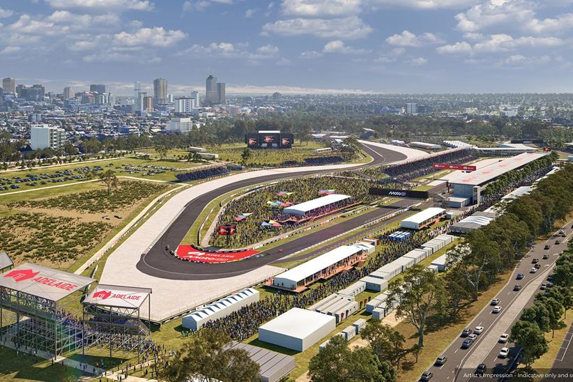An artist impression of the new MotoGP circuit in Adelaide