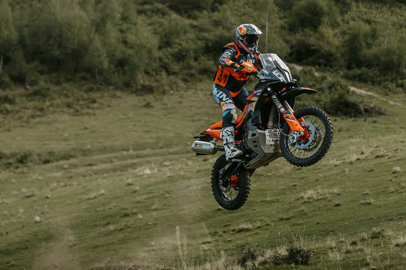 2026 KTM 890 Adventure R Rally taking a large jump